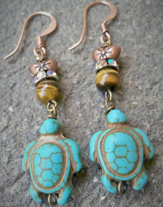 Turquoise Sea Turtle Sublimation Earring