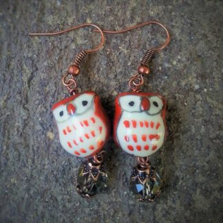 Red Owl Earrings