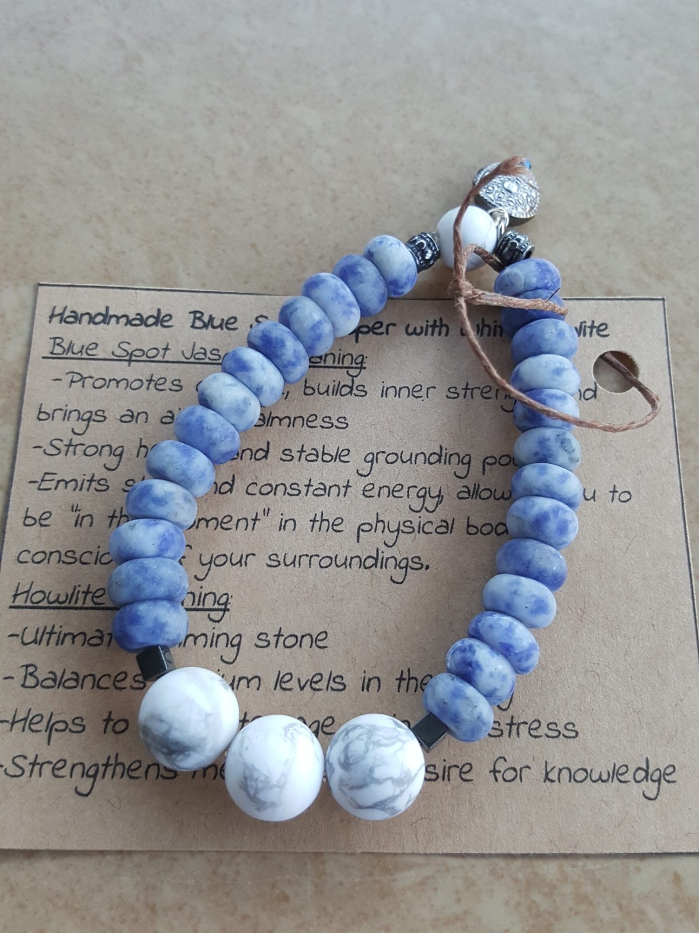 White Howlite and blue howlite  Bracelet absolutely stunning and rare