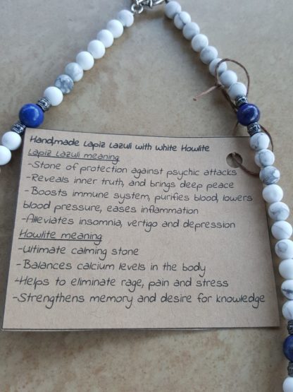 Handmade Necklace with Lapiz Lazuli and White Howlite - Image 3