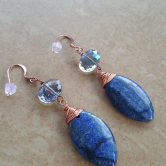 Handmade Lapiz Lazuli Marquis Earrings