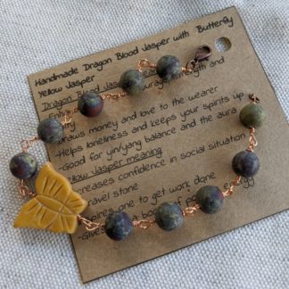 Handmade Dragon Blood and Yellow Jasper Bracelet
