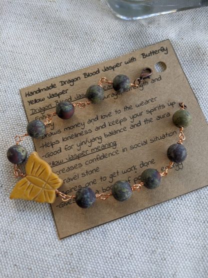 Handmade Dragon Blood and Yellow Jasper Bracelet