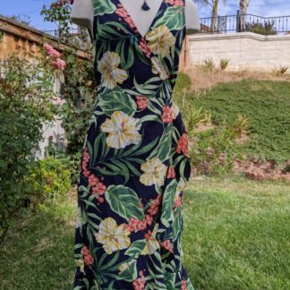 Pretty Tropical  Ruffles Accent Wrap Dress